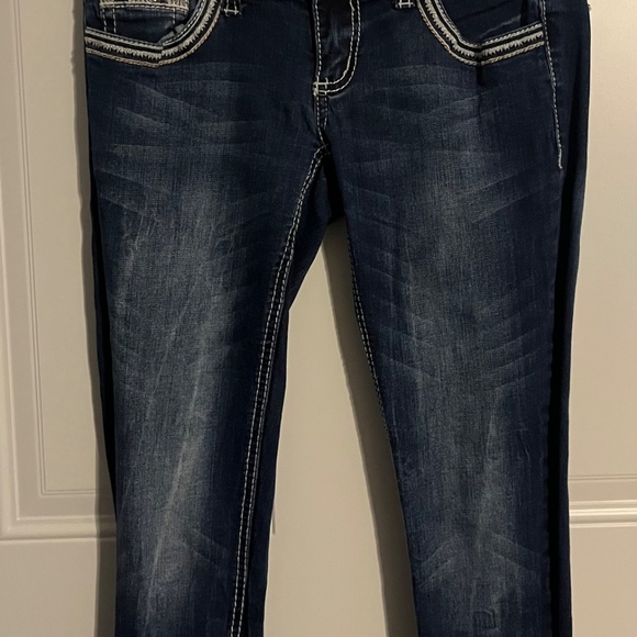 Vanity Premium Collection Denim Jeans Women’s 27W/32L Skinny Dark Wash Embellish - Picture 4 of 5